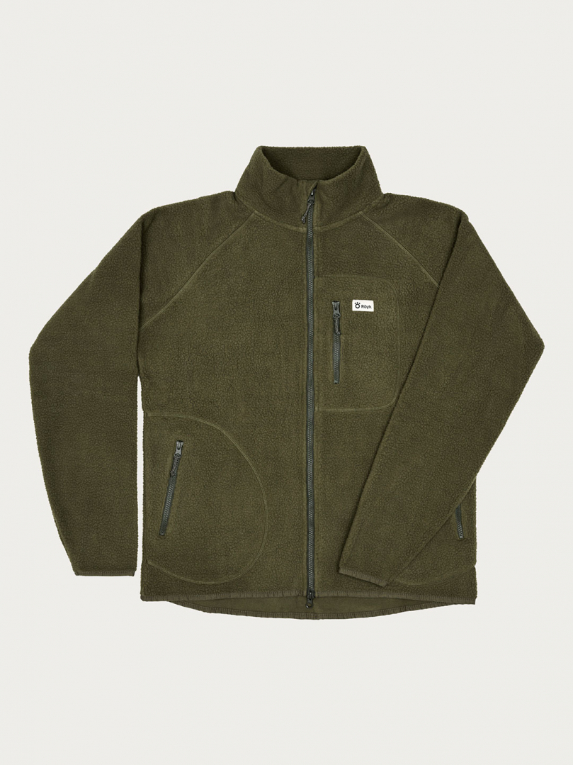 Men's Soft Pile Jacket - Dark Olive in the group Men's / Hoodies & sweaters - Men's / Fleece - Men's at Röyk (1626851_r)