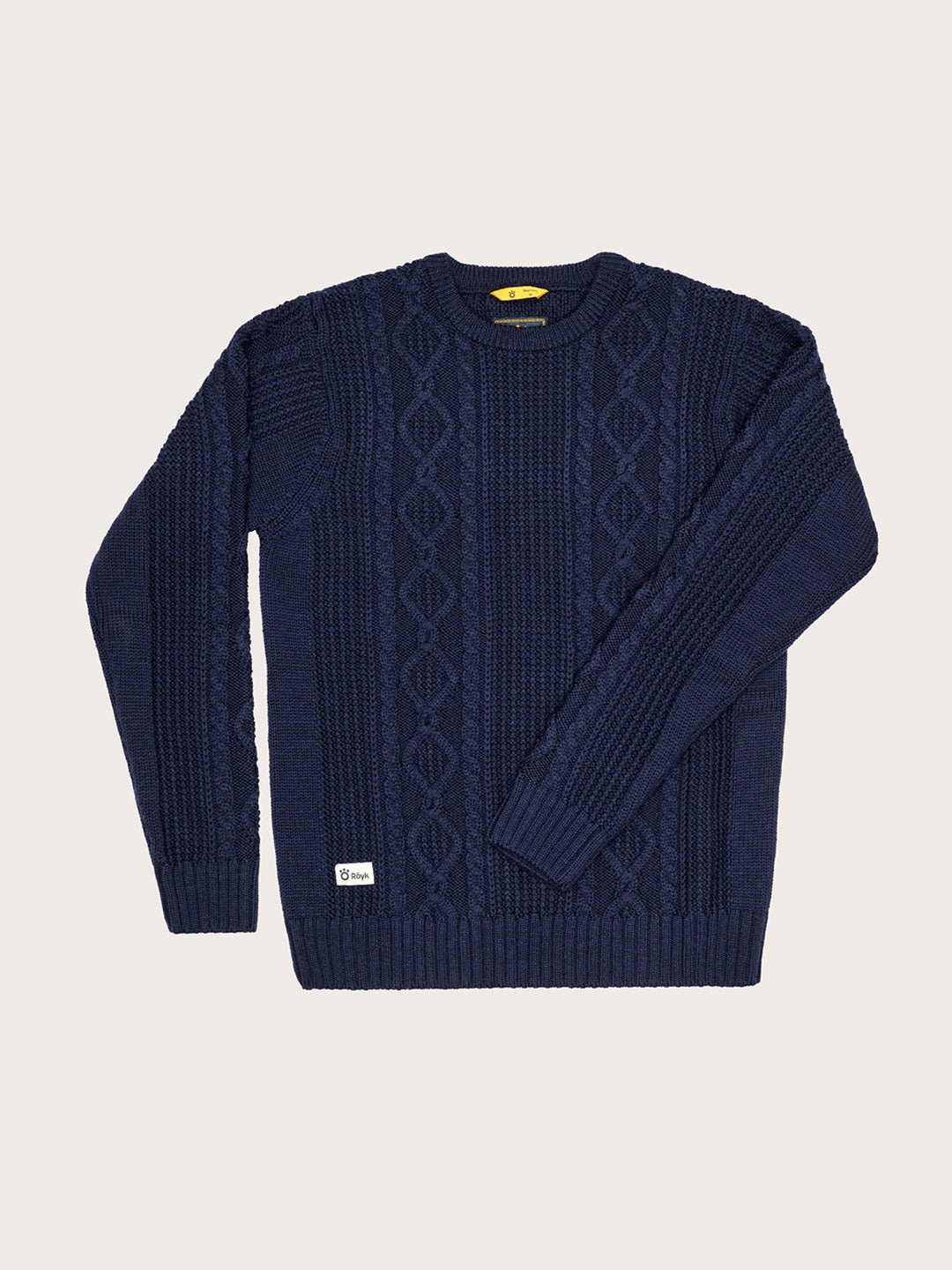 Women's Merino Cable Knit Crew Neck - Navy