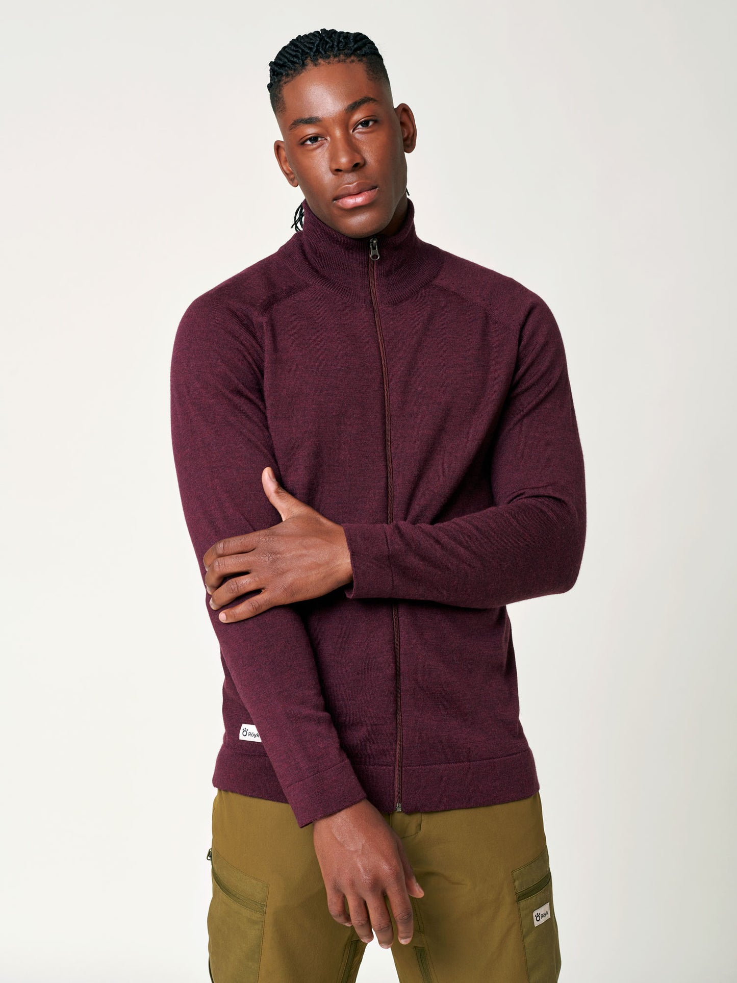 Men's Merino Full Zip Jacket - Red