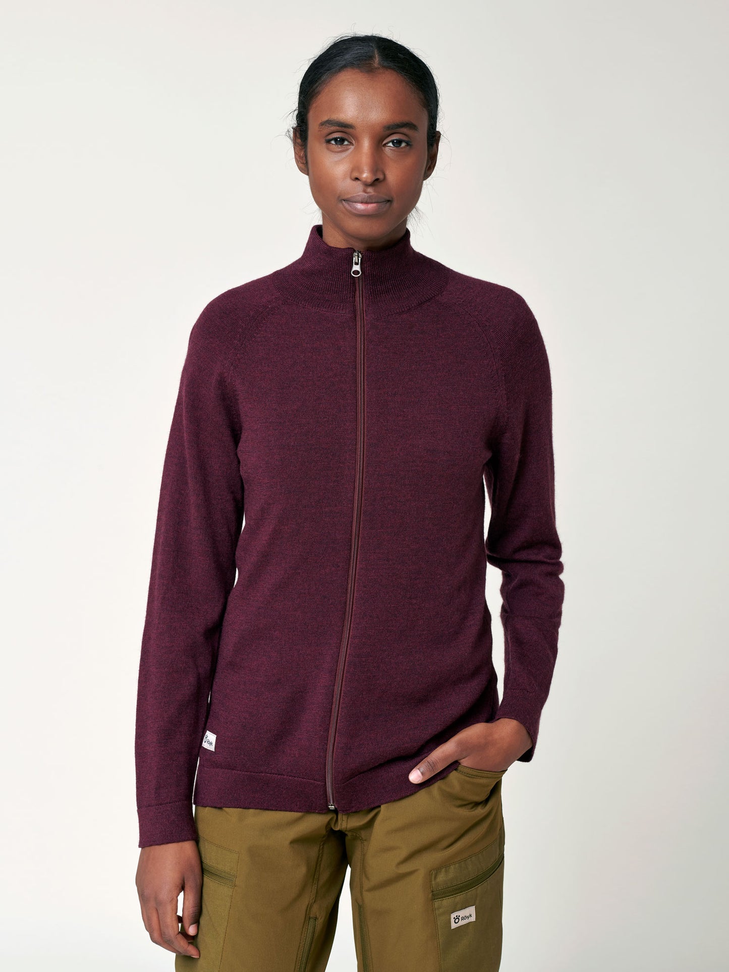 Women's Merino Full Zip Jacket - Red