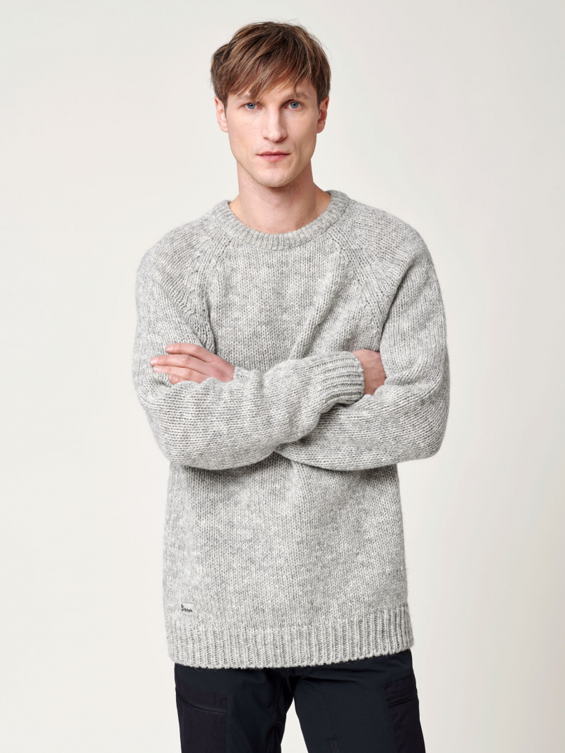 Men's Norrby Wool Sweater - Gray Melange in the group Men's / Knitwear at RÖYK (11001121_r)