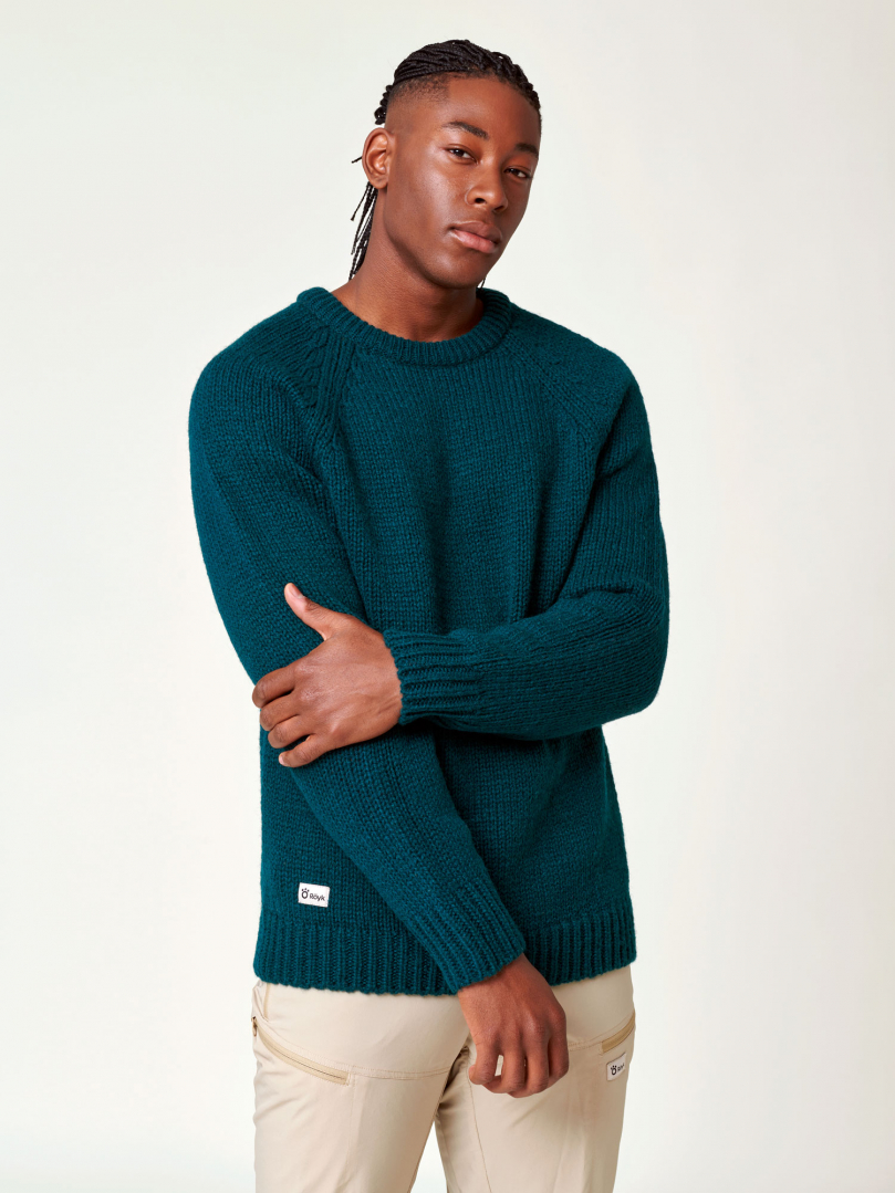 Men's Norrby Wool Sweater - Forest Green in the group Men's / Knitwear at RÖYK (110011_r)