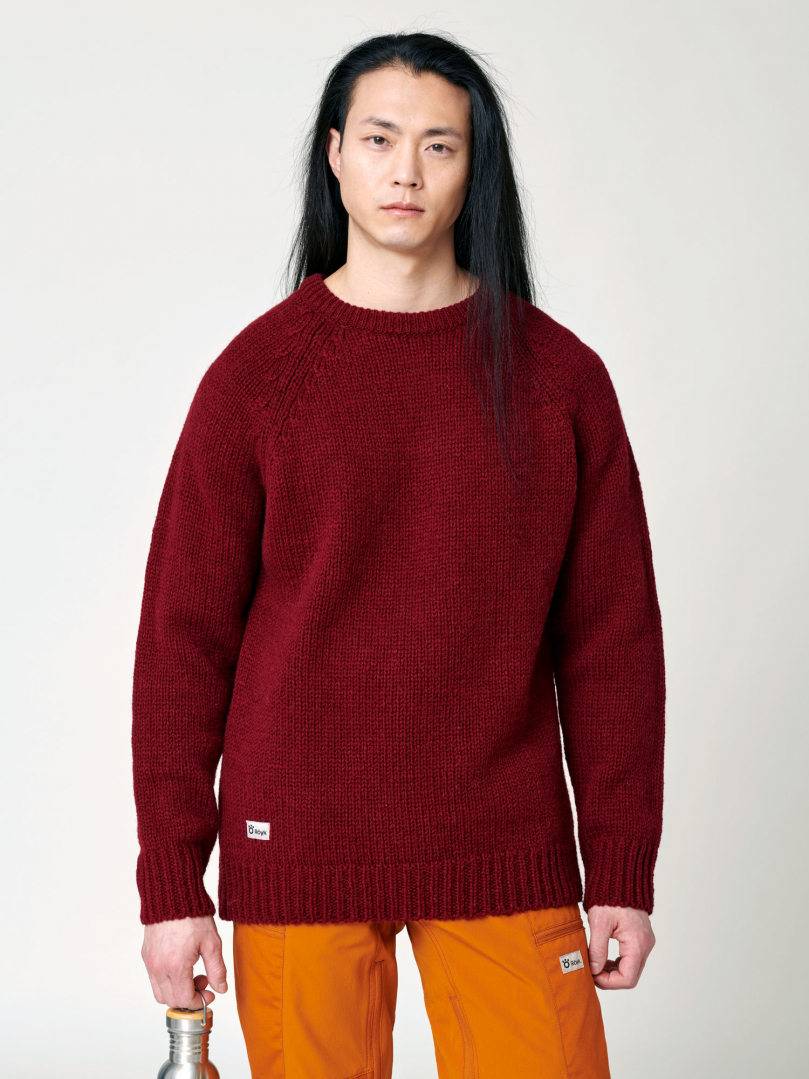 Men's Norrby Wool Sweater - Red Wine in the group Men's / Knitwear at RÖYK (11003241_r)