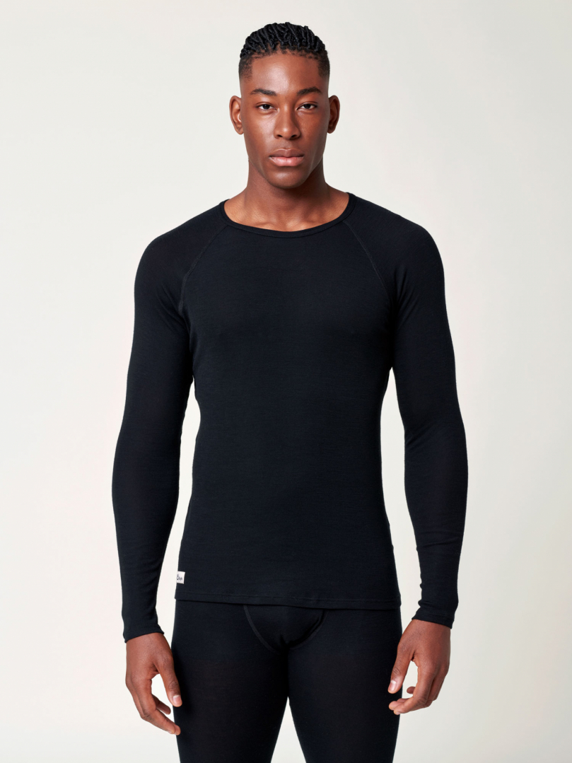 Men's Merino/Bamboo Sweater - Black in the group Men's / Base-layers - Men's at Röyk (1141081_r)