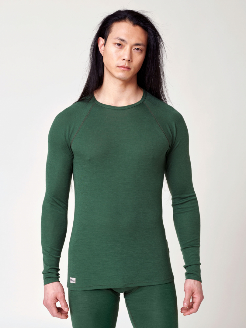 Men's Merino/Bamboo Sweater - Forest Green in the group Men's / Base-layers - Men's at Röyk (114111_r)