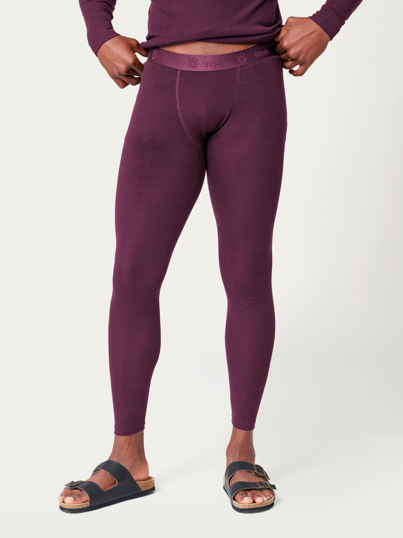 Men's Merino/Bamboo Long Pants - Red Wine in the group Men's / Base-layers - Men's at Röyk (1148051_r)