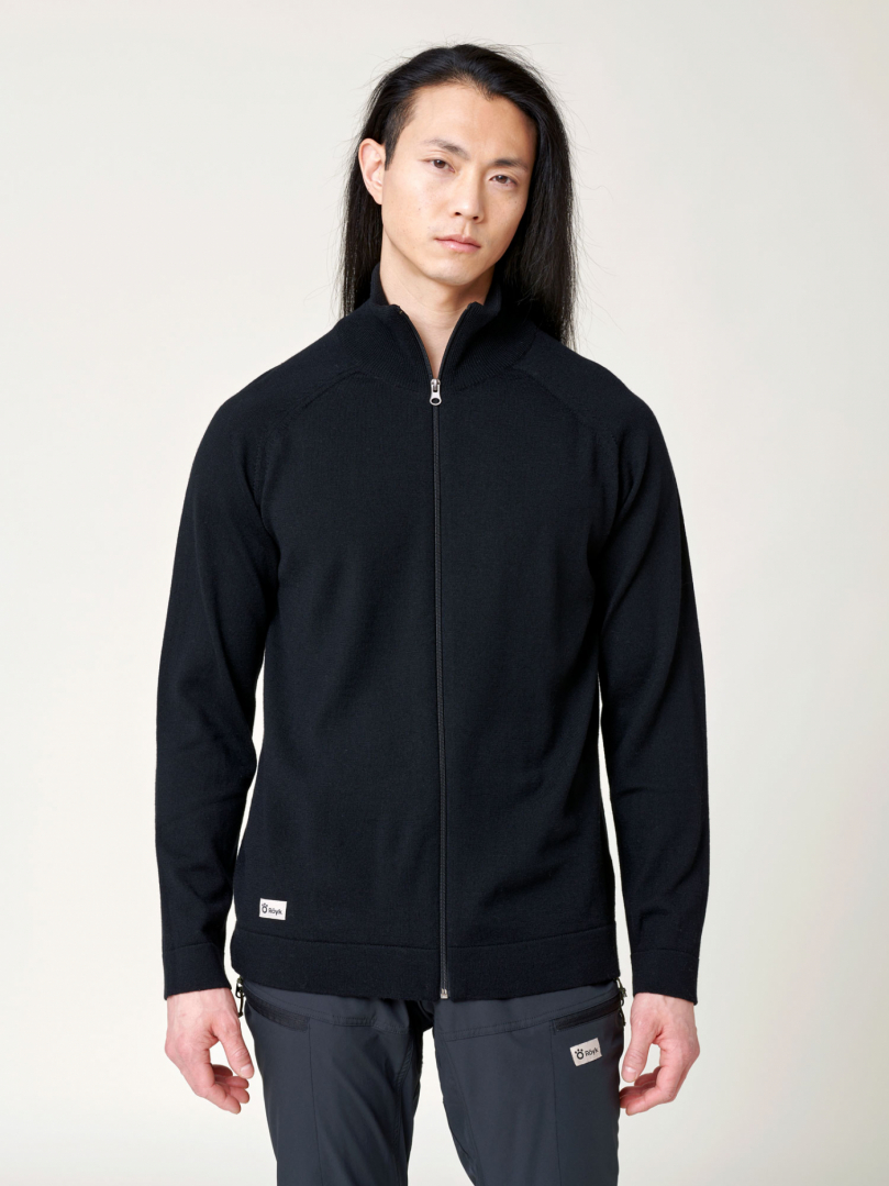 Men's Merino Full Zip Jacket - Black in the group Men's / Knitwear at Röyk (13081_r)