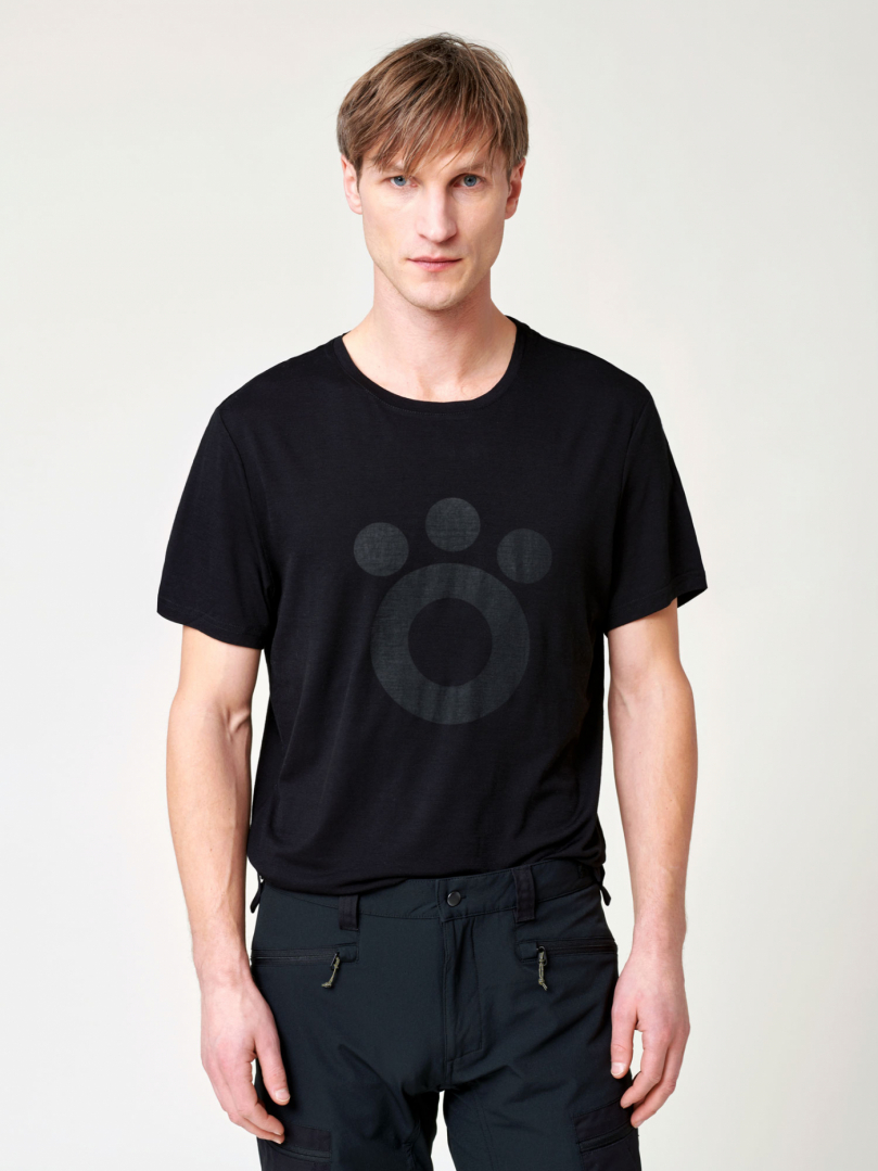 Men's Merino T-shirt - Big Black Logo in the group WINTER SALE / 50% off at Röyk (1855881_r)