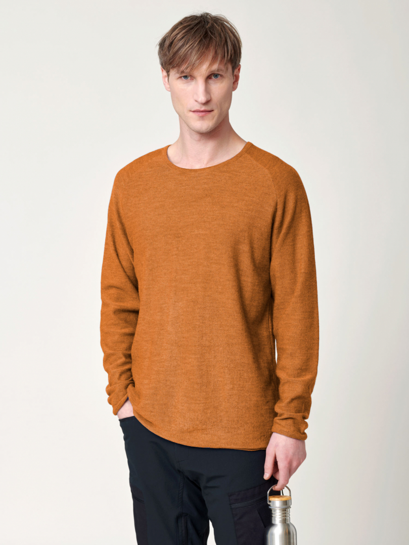 Men's Stray Merino Sweater - Burnt Orange in the group Men's / Knitwear at RÖYK (18727341_r)