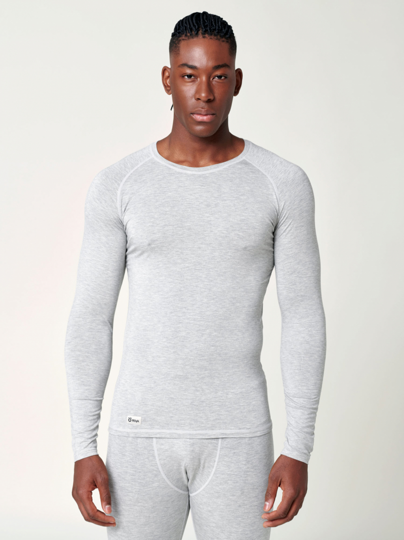 Men's Bamboo Sweater - Grey Marl in the group Men's / Base-layers at RÖYK (1941291_r)