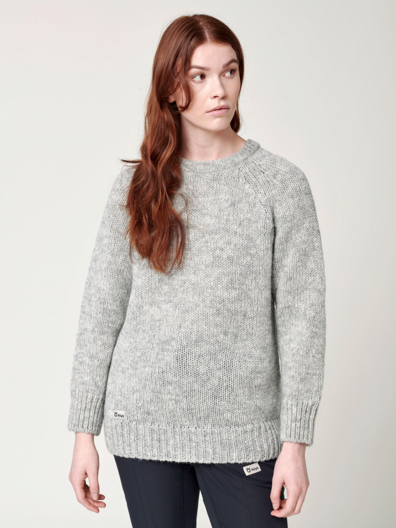 Women s Norrby Wool Sweater Gray Melange Knitwear WOMEN S