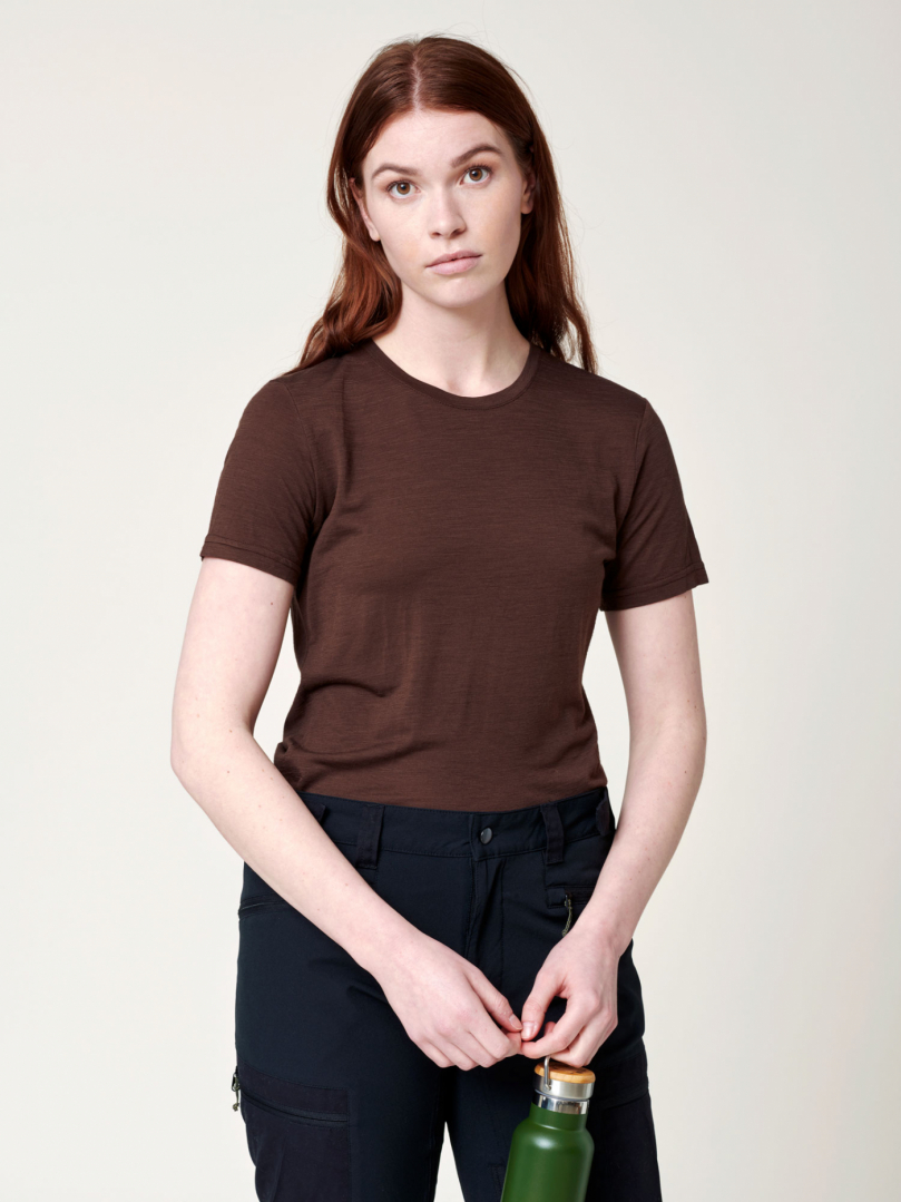 Women's Merino T-shirt - Brown in the group Women's / T-shirts at Röyk (221500_r)