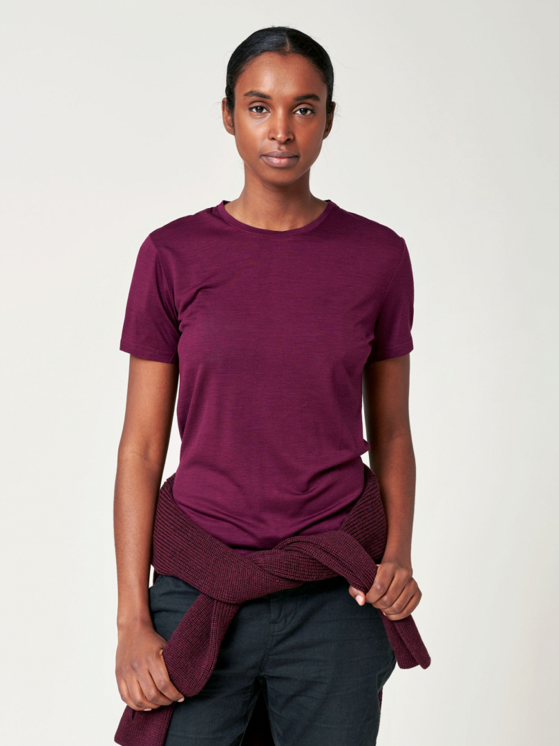 Women's Merino T-shirt - Wine | T-shirts - WOMEN'S