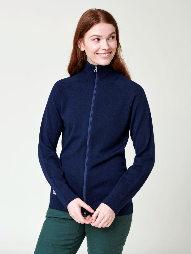 Women's Merino Full Zip Jacket - Navy in the group Women's / Hoodies & sweaters / Knitwear at Röyk (231200_r)