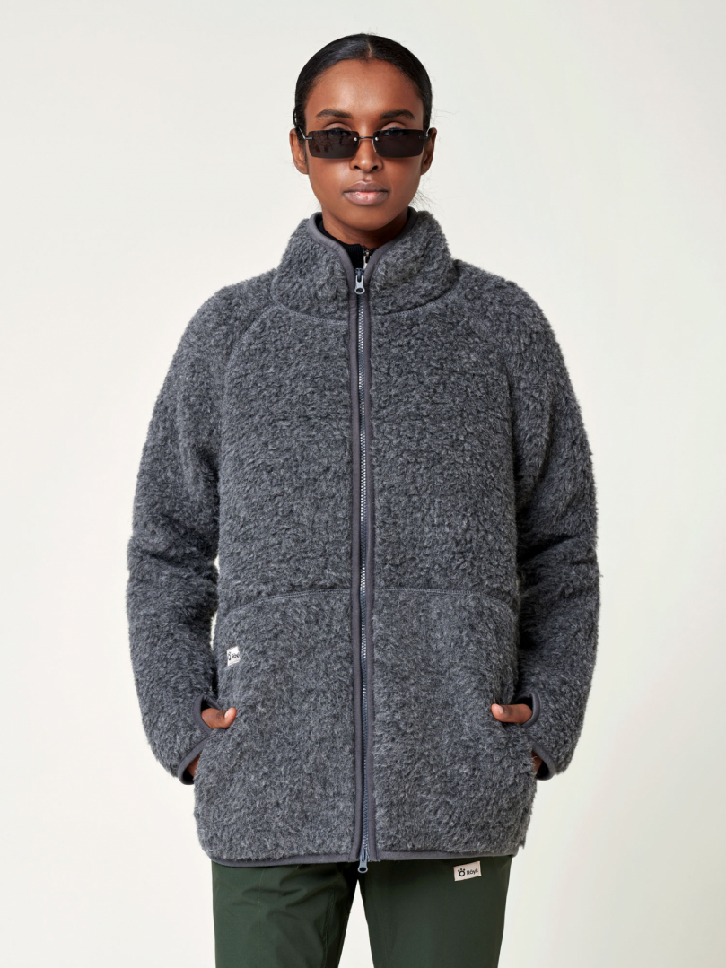 Women's Heavy Wool Pile Jacket - Charcoal in the group Women's / Jackets at RÖYK (26231121_r)