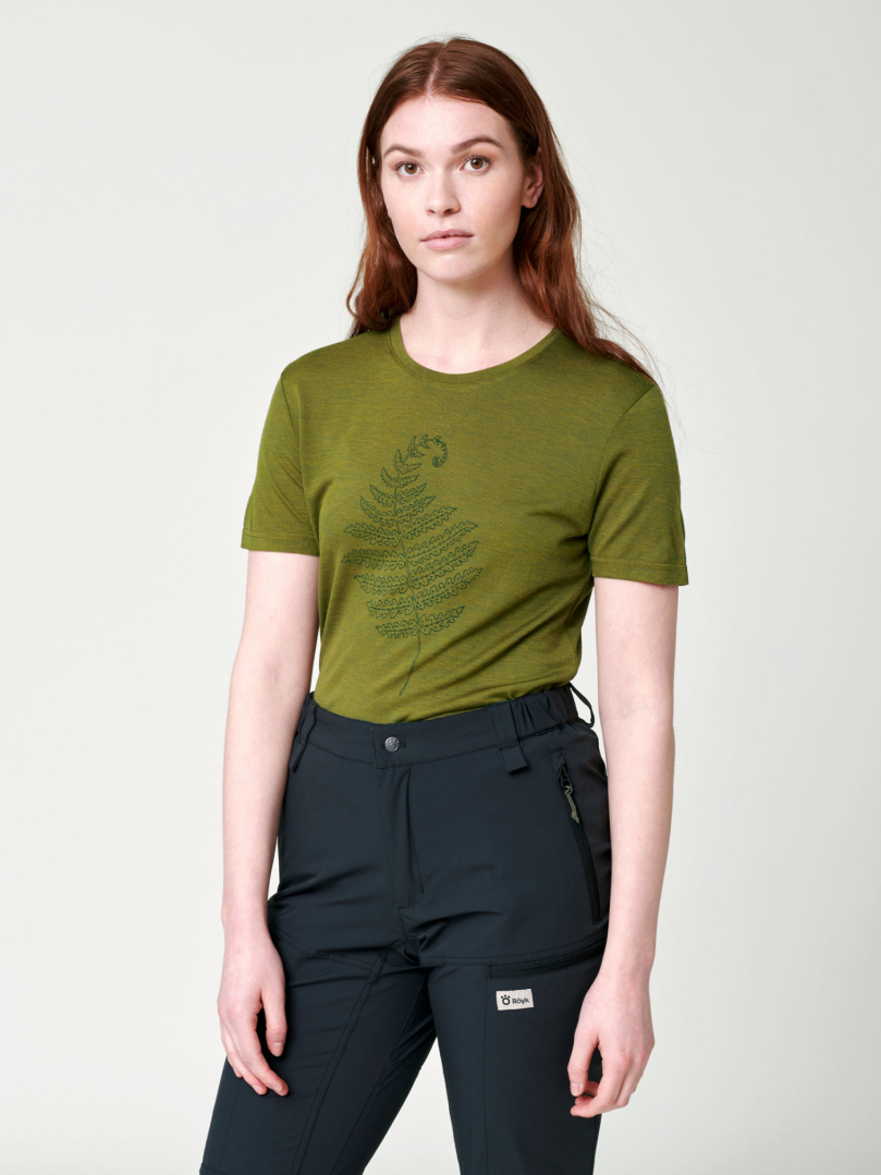 Women's Merino T-shirt - Green Fern in the group Women's / T-shirts at Röyk (2855850_r)