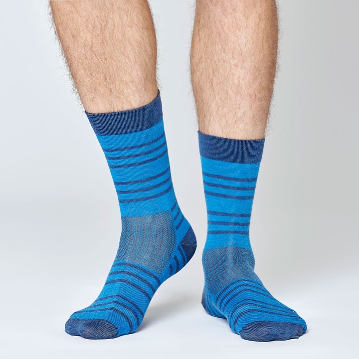 Everyday Merino Socks - Blue Stripes in the group Accessories / Socks / Everyday socks at RÖYK (700103436_r)