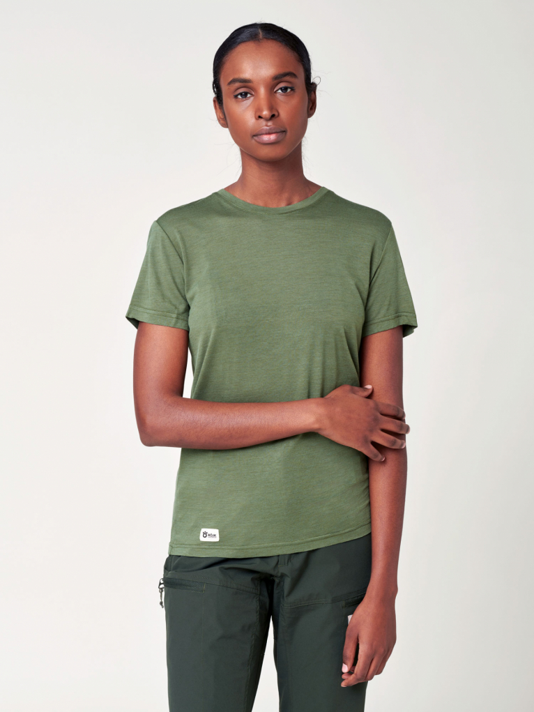 Women's Merino T-shirt - Bronze Green - XS in the group Women's / T-shirts - Women's / Merino wool - Women's at Röyk (2201370)