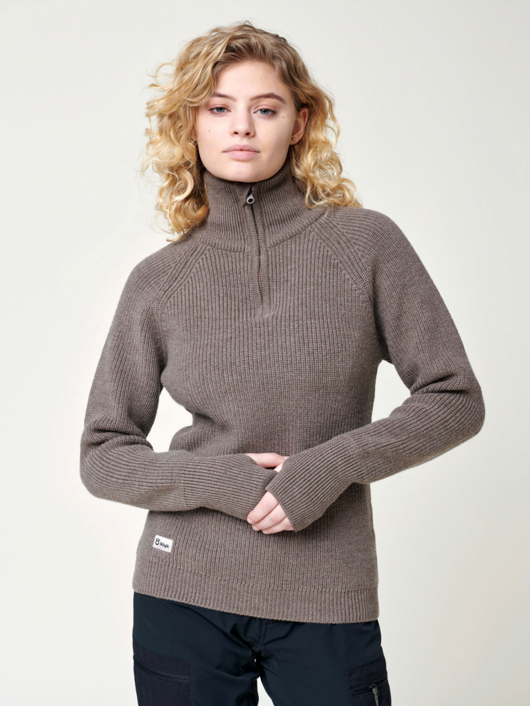 Womens Clothing Jumpers and knitwear Zipped sweaters Vince Brown Half-zip Wool-blend Jumper 