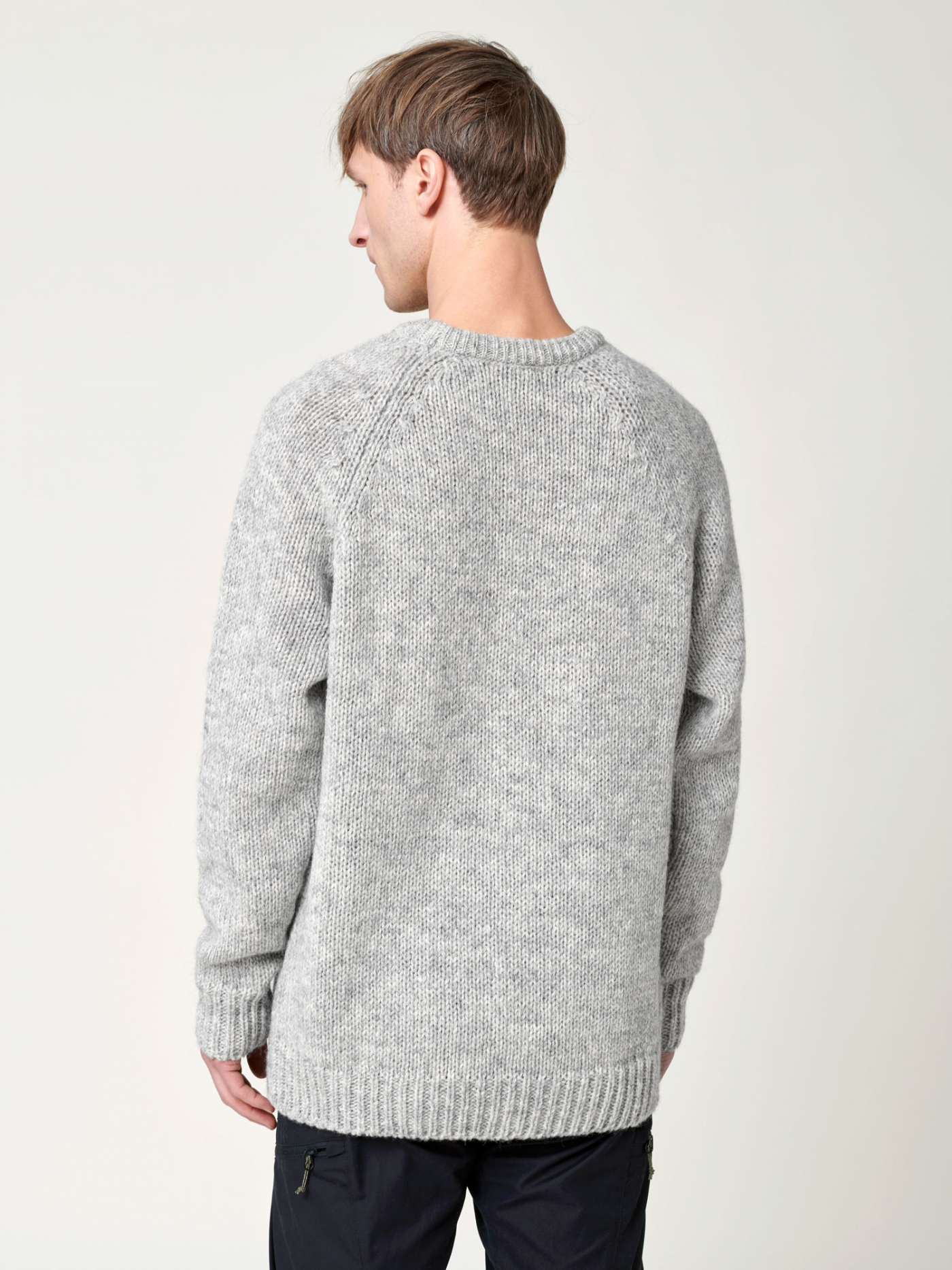 Men's Norrby Wool Sweater - Gray Melange MEN'S