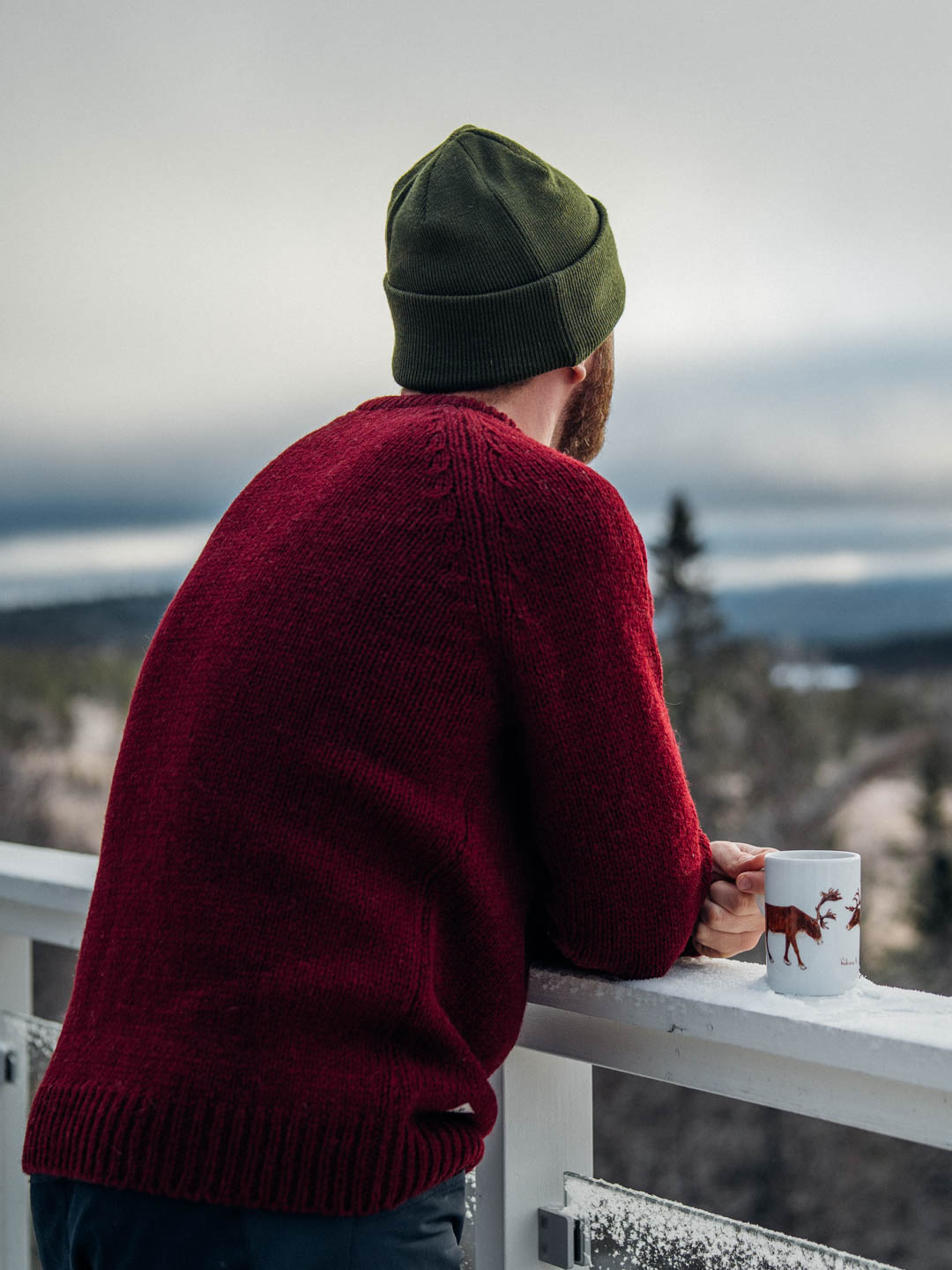 Wine shop red sweater