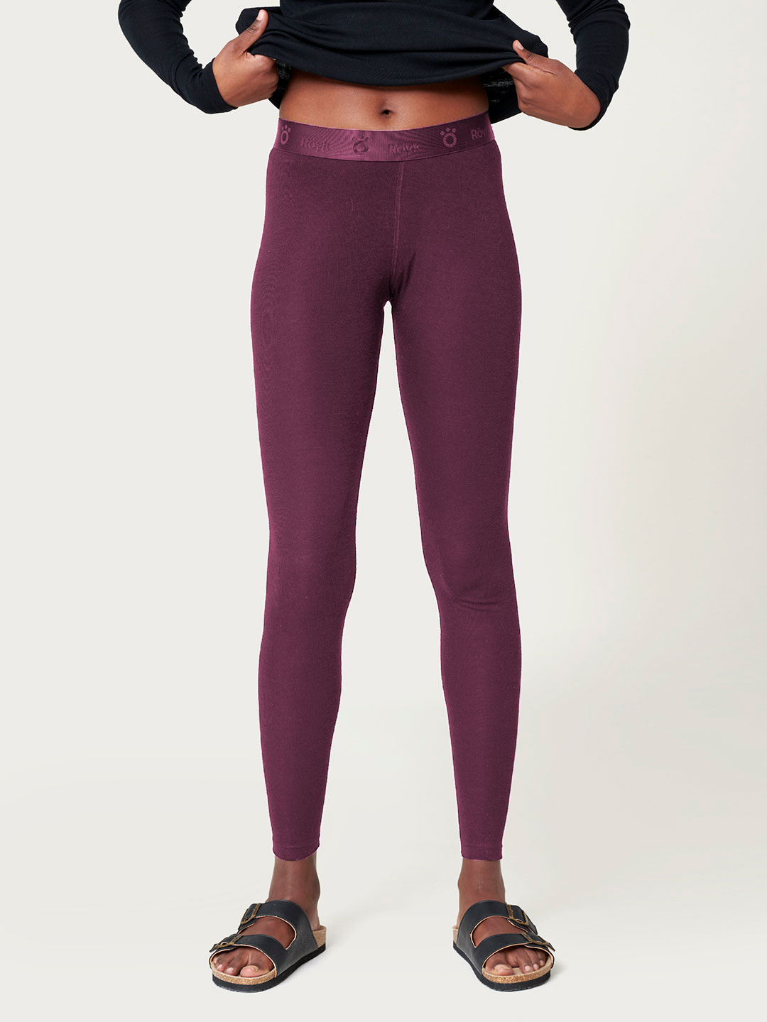 Women's Merino/Bamboo Long Pants - Red Wine