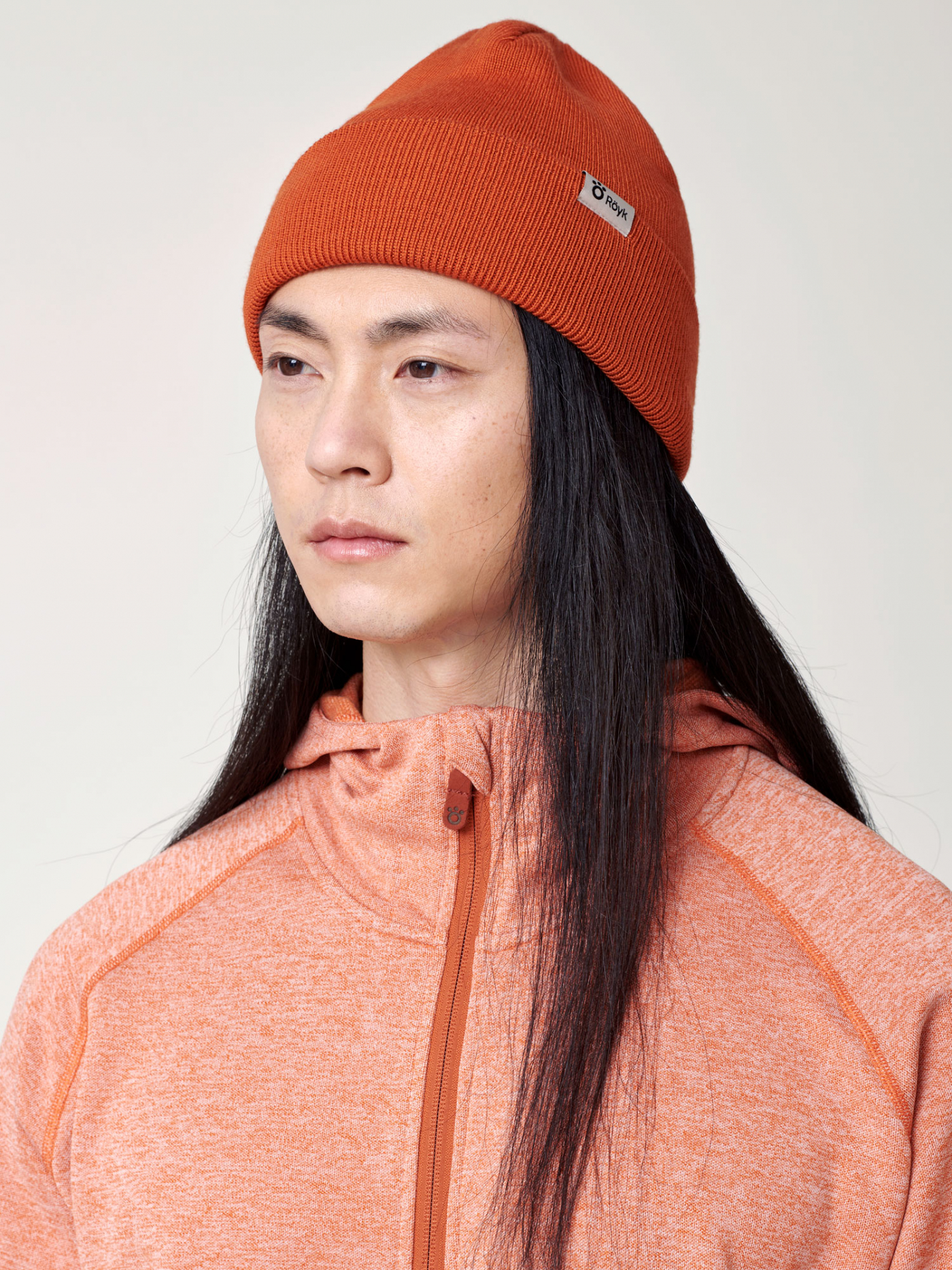 orange merino beanie