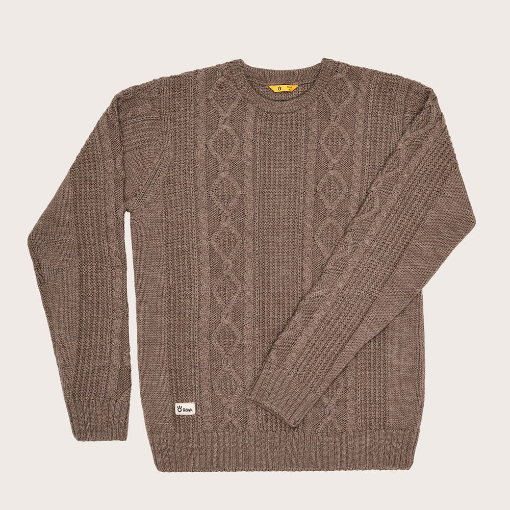 
                  
                    Men's Merino Cable Knit Crew Neck - Light Brown
                  
                