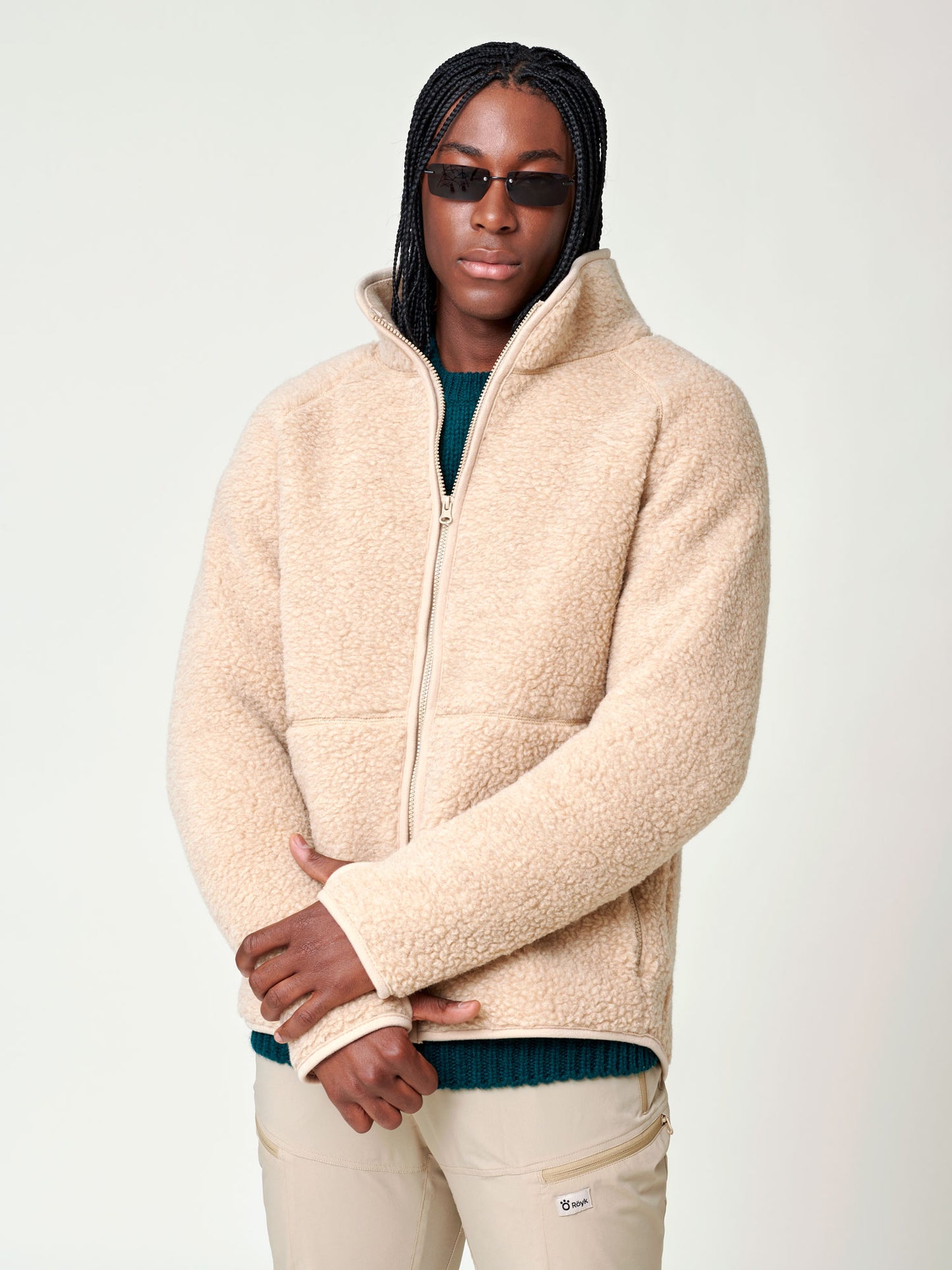 Men's Heavy Wool Pile Jacket - Sand