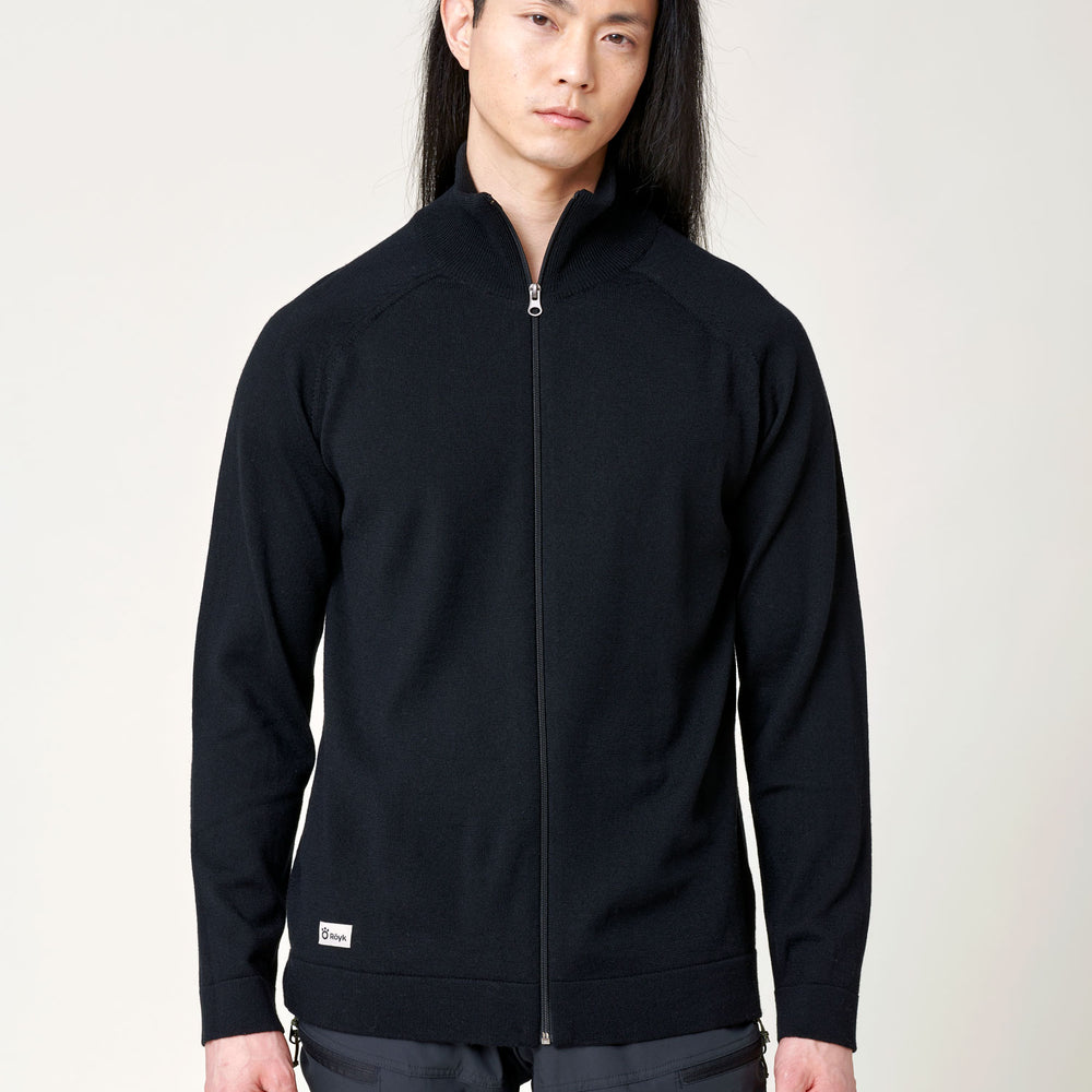 Men's Merino Full Zip Jacket - Black