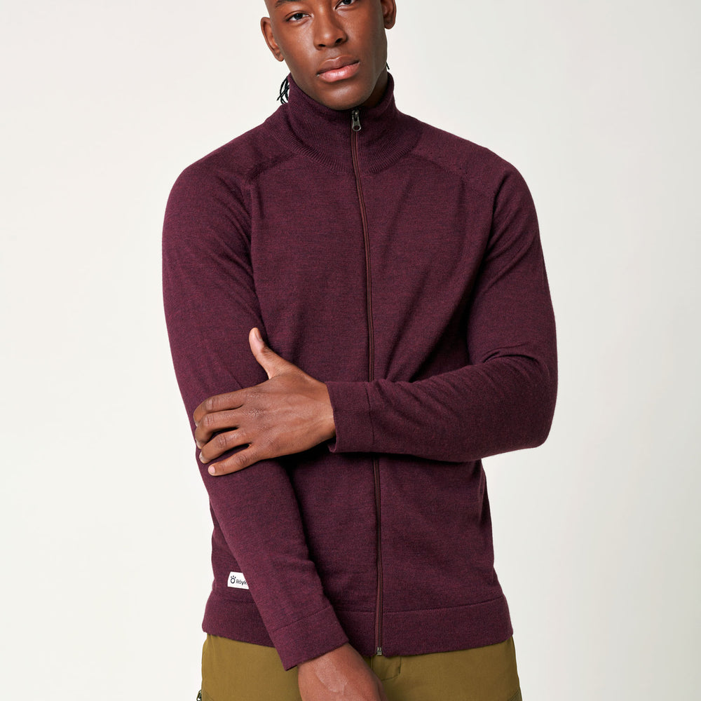 
                  
                    Men's Merino Full Zip Jacket - Red
                  
                