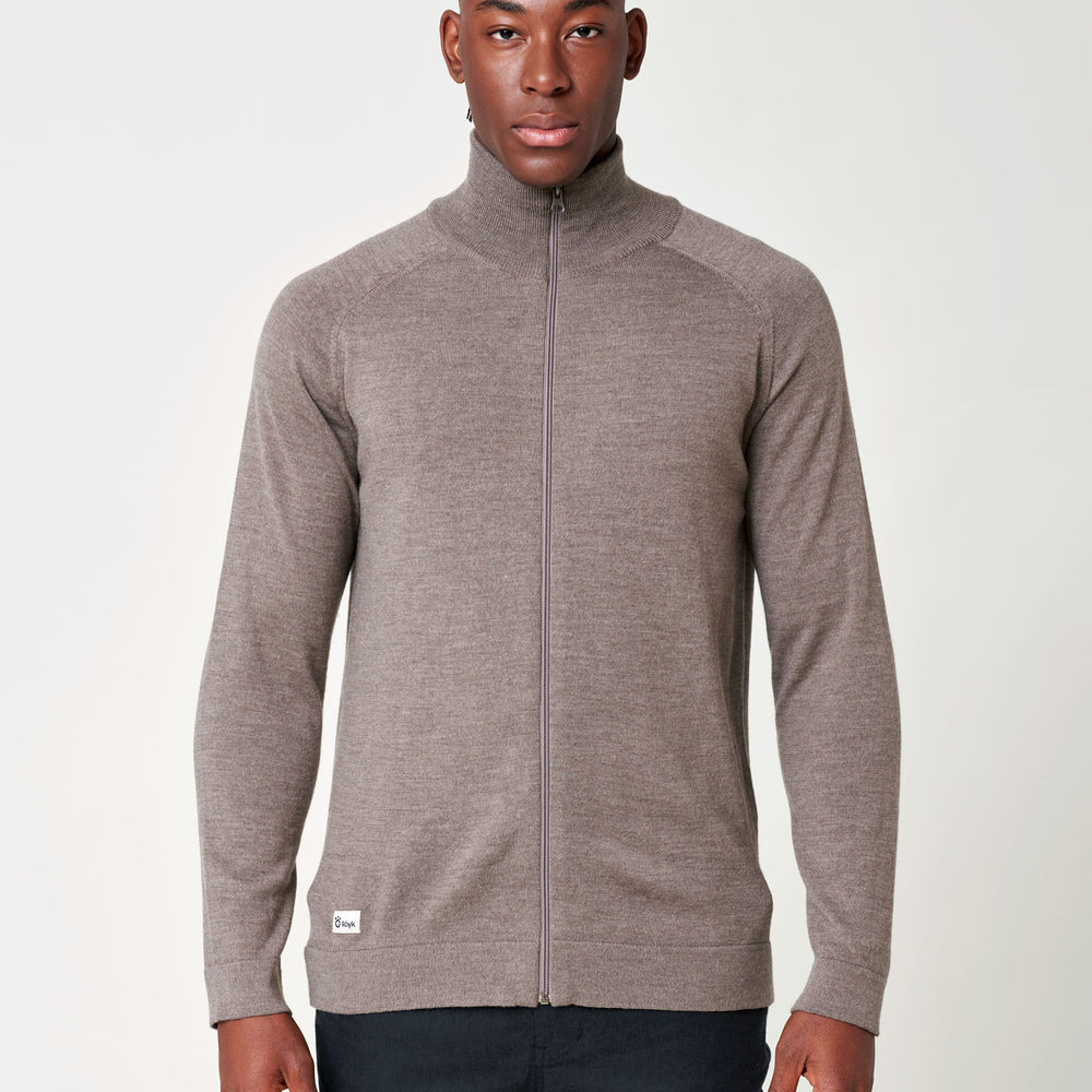 
                  
                    Men's Merino Full Zip Jacket - Beige
                  
                