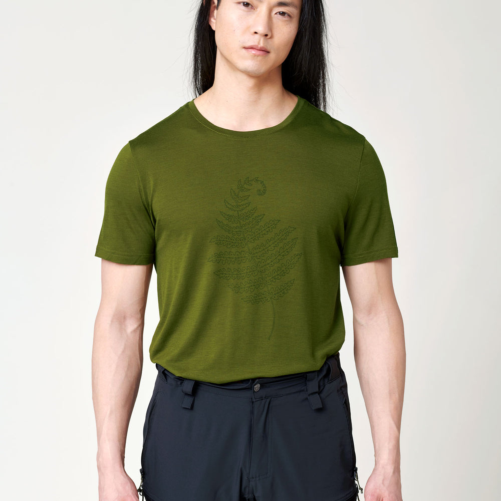 
                  
                    Men's Merino T-Shirt - Green Leaf
                  
                