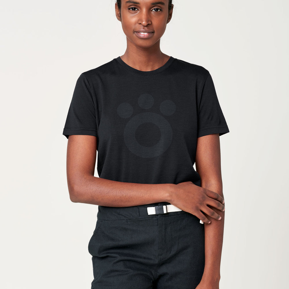 
                  
                    Women's Merino T-Shirt - Big Black Logo
                  
                