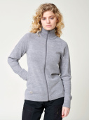 Women's Merino Full Zip Jacket - Grey Melange