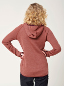 Women's Merino Half Zip Hoodie - Red Rust