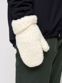 Wool Pile Mittens - Natural White